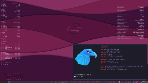 Garuda i3WM Linux live with 64GB USB Stick