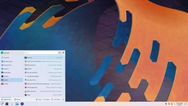 Garuda KDE lite Linux live with 64GB USB Stick